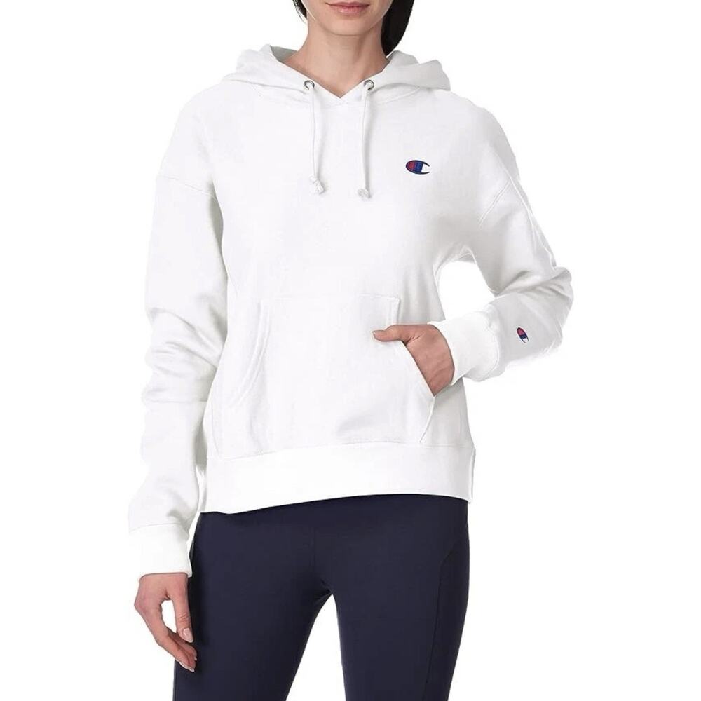 Champion Reverse Weave Women’s Hoodie Sweatshirt Size Small, White NWT $65